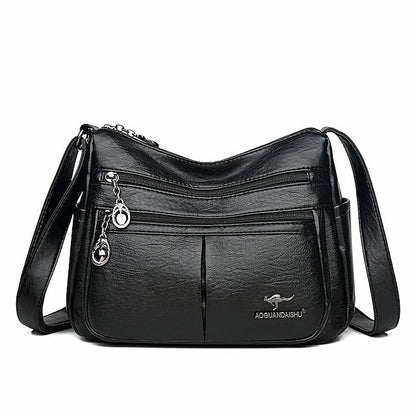 Bag Faux Crossbody Leather - Women's Shoulder Multi-Pocket FashionChic