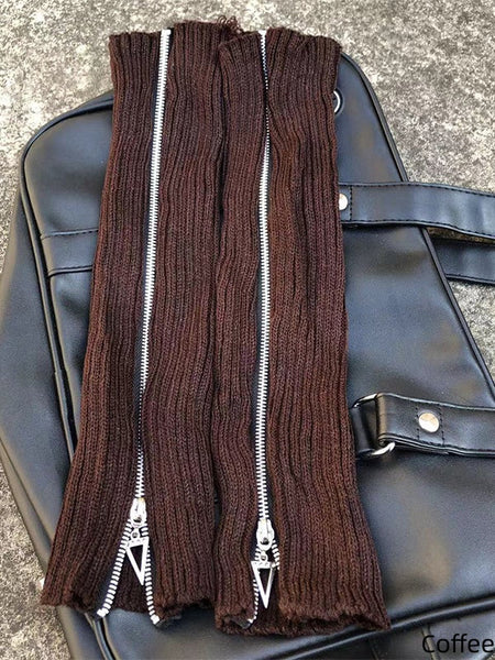 Zipper Colors Design 7 Knitted Leg Warmers FashionChic