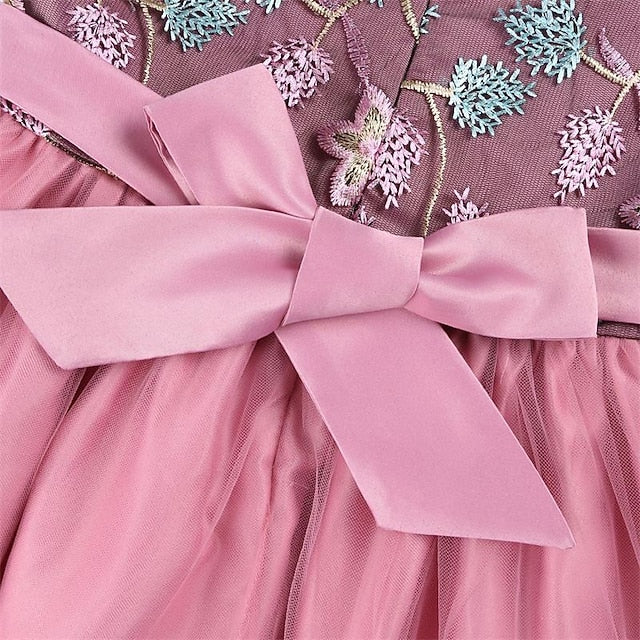 Dress Girls' Girl Flower Party Sleeveless 3D FashionChic