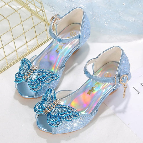 Bowknot – Glitter Sparkly Princess Silver Girls' Shoes FashionChic