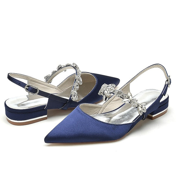 Crystal Flat Bridal Women's Heel Shoes Wedding FashionChic