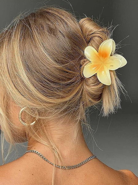 Clips Flower Plumeria Hair – Resin Tropical 6PCS Hawaiian FashionChic