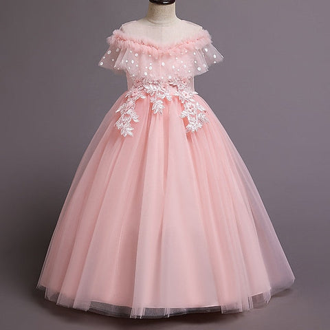 Color Kids Flower Girls' Girl Solid Party Dress FashionChic