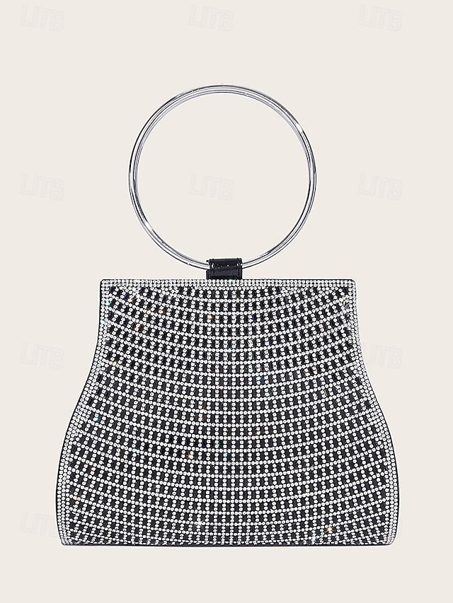 Crystal Ring Handle Evening Elegant Gold – with Clutch FashionChic