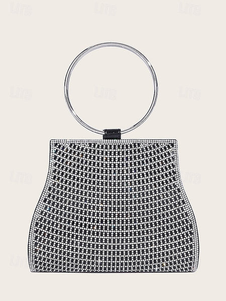 Crystal Ring Handle Evening Elegant Gold – with Clutch FashionChic