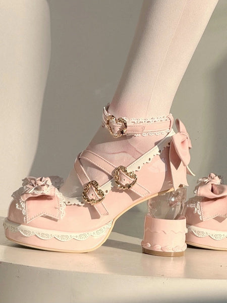 for Pink - Sweet Mary Round Design Janes Toe Crisscross Lolita FashionChic