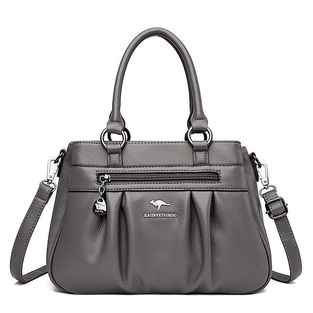 PU Women's Leather Daily Handbag Holiday Boston Bag Zipper FashionChic
