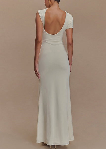 Fit Rose Summer Slim Original Dresses Backless Maxi Design Cotton FashionChic