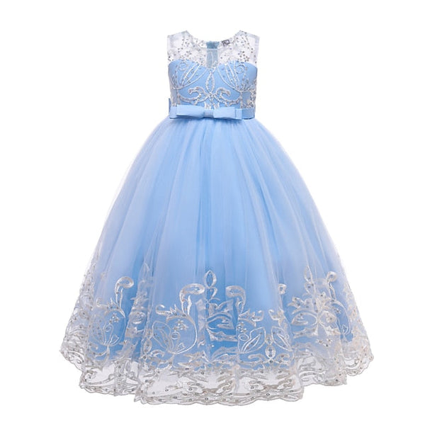 Kids Christening Wedding Girls' Flower Dress Sleeveless FashionChic