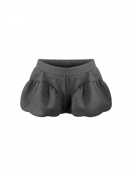 Waistband Design Elastic with Gray/White Shorts Partial FashionChic