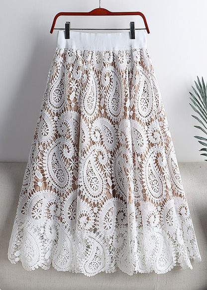 Women Black Hollow Out Elastic Waist Lace Skirts Spring TT1037 shopify