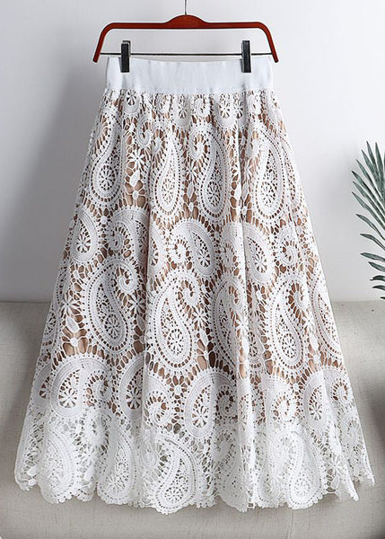 Women Black Hollow Out Elastic Waist Lace Skirts Spring TT1037 shopify