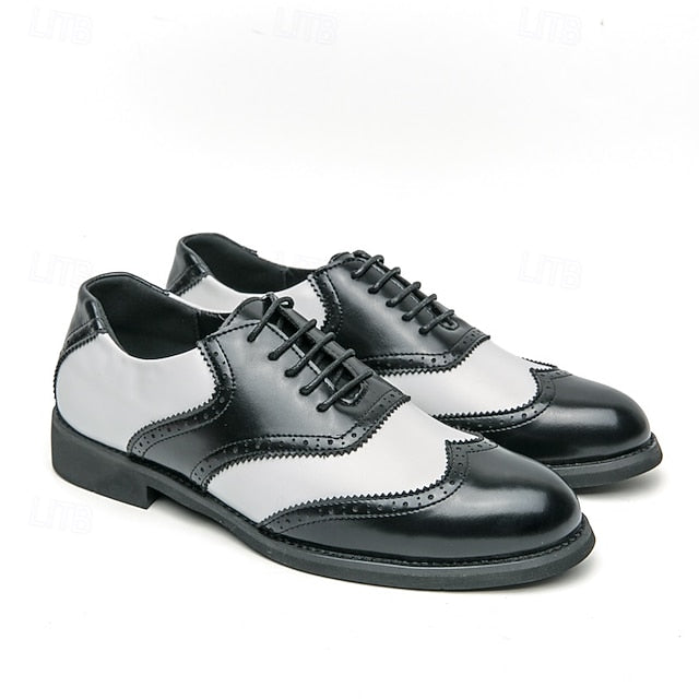 White Brogue and Shoes Oxford in Wingtip Men's Two-Tone FashionChic