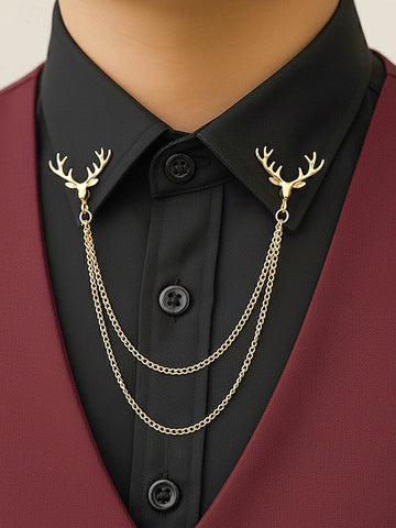 Christmas – Elegant Pins Collar Men's Alloy Reindeer FashionChic