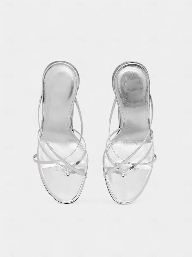 Flat with Metallic Sandals Sculpted Heel Unique - Design Gold FashionChic