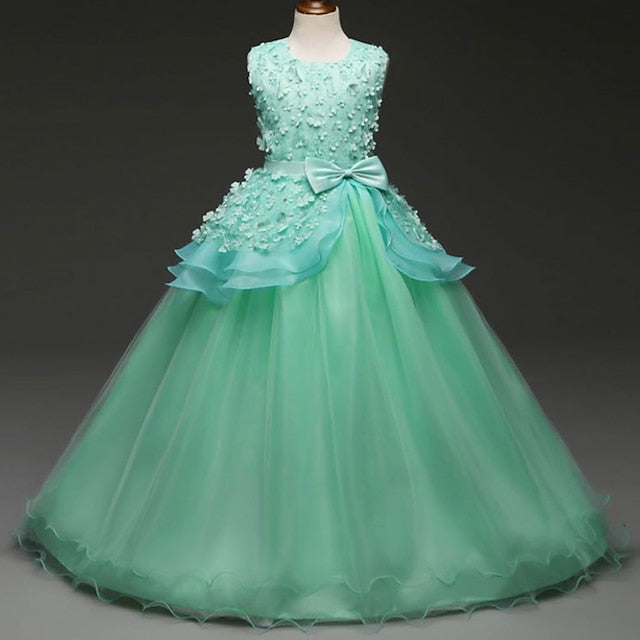 Girls' Flower Girl Solid Dress Colored Kids FashionChic