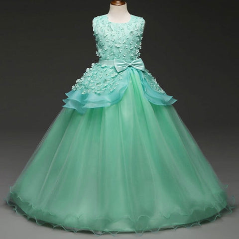 Girls' Flower Girl Solid Dress Colored Kids FashionChic