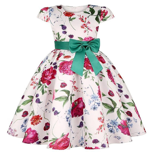 Kids Flower Dress Short Party Sleeve Floral Girls' FashionChic