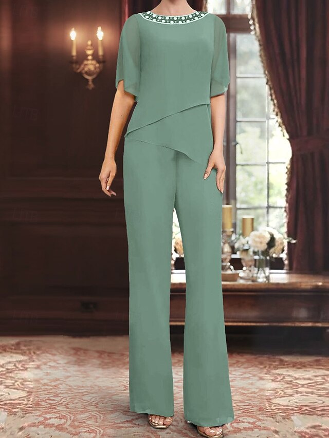 Guest Simple Elegant the Wedding Dress Pantsuit Mother of Bride FashionChic