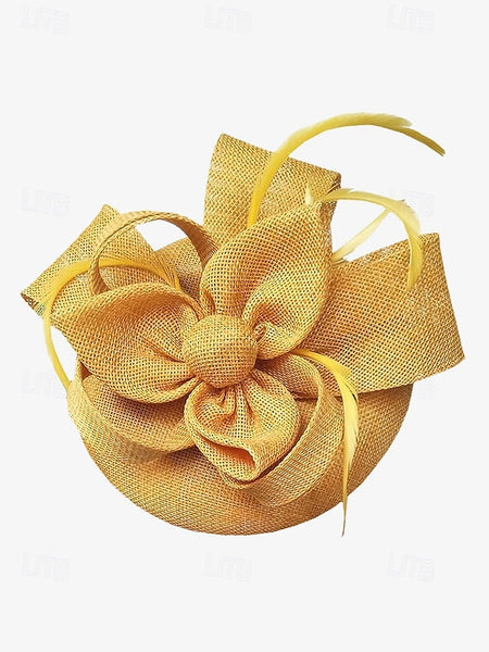 Women's Bow with Feather and Hat Accents Green Fascinator FashionChic