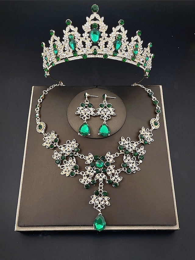 Rhinestone Set Elegant and – Women's Jewelry Tiara Silver FashionChic