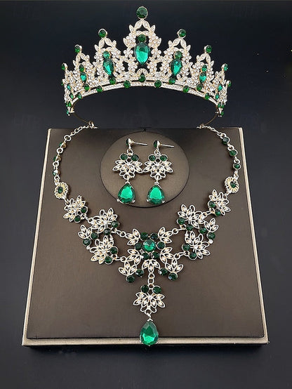 Rhinestone Set Elegant and – Women's Jewelry Tiara Silver FashionChic