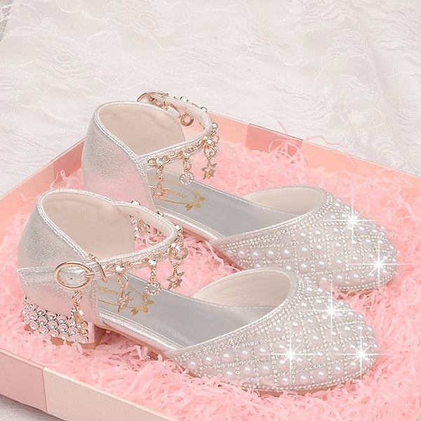 Girls' PU Leather Dress Heel Heels Shoes Daily Glitters FashionChic
