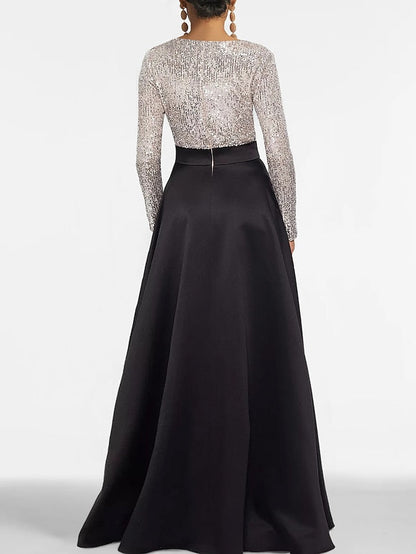 Evening Length Floor Formal Dress A-Line Elegant Long Gown FashionChic