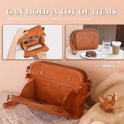 Shoulder Leather Women's Vintage Three-Layer Crossbody FashionChic