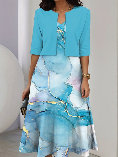 Women's Two Piece Dress Sets Midi Dress with Jacket Elegant FashionChic