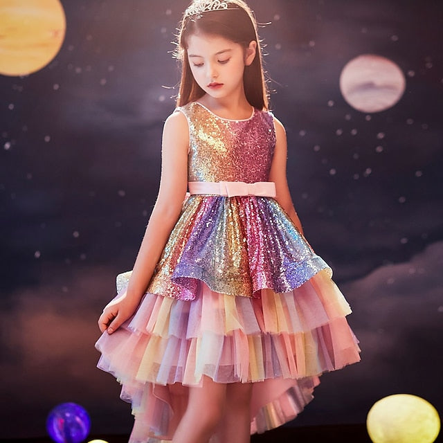 Party Girls' Kids Sleeveless Sequin Dress Wedding colour FashionChic
