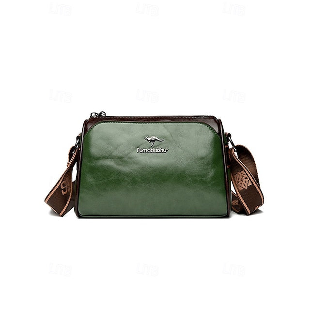 Crossbody Vintage Shoulder Bag – Women's Faux Leather FashionChic