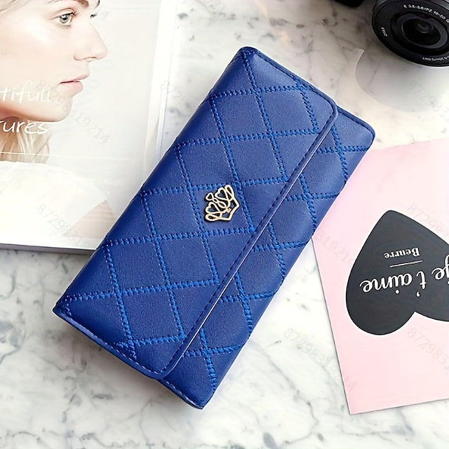 Gold Crown - Wallet Pink Emblem Women's with Quilted FashionChic