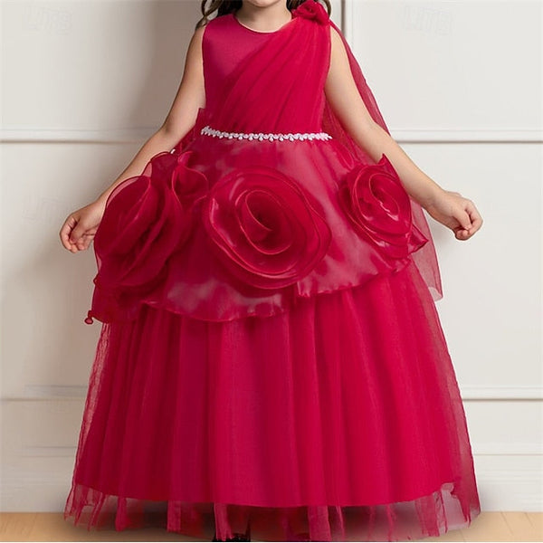 Girls' Party Dress Solid Kids Cosplay Color FashionChic