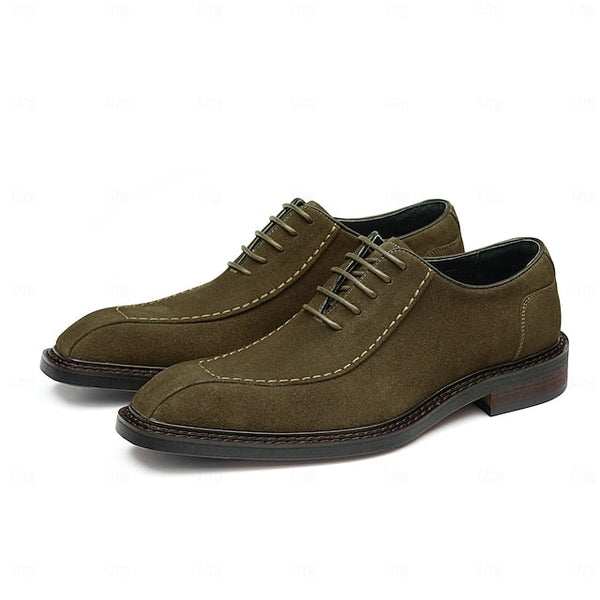 Derby Leather Genuine - Men's Suede Cowhide Classic Shoes FashionChic
