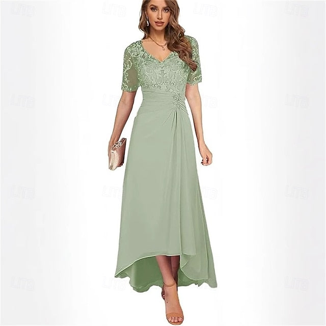 Simple Neck the Bride A-Line of Elegant Dress Mother V FashionChic