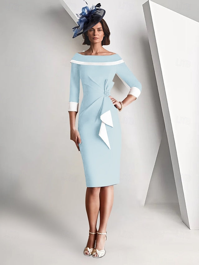 Sheath Simple Vintage Dress Mother Bride / Column of the Elegant FashionChic