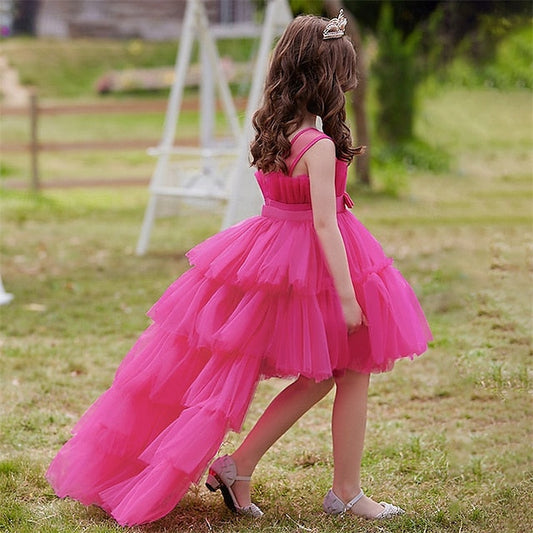 Solid Party Performance Sleeveless Dress Girls' Kids Color FashionChic