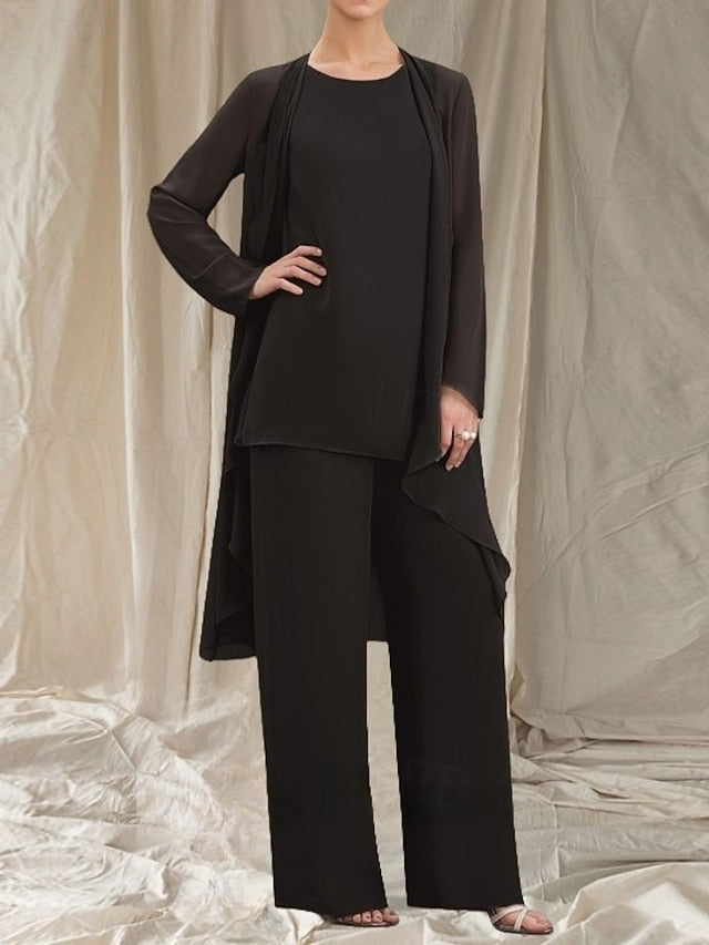 Pantsuit of Mother Piece Guest 3 Bride Elegant Wedding the Dress FashionChic