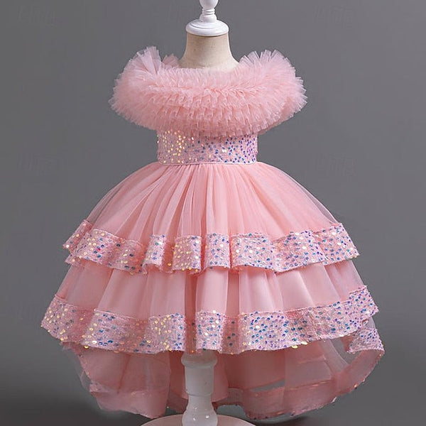 Kids Sleeveless Dress Flower Party Girl Girls' Sequin FashionChic