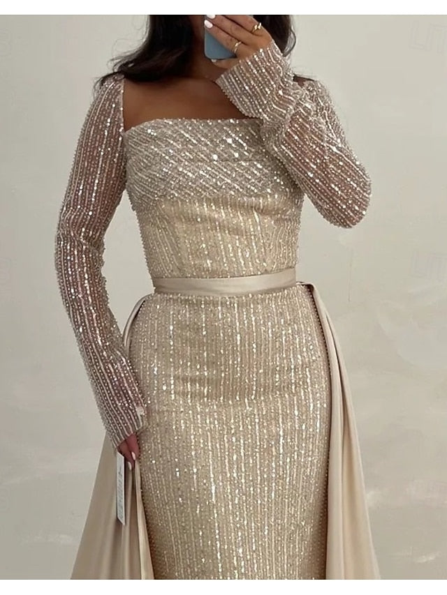 Gown Formal Evening Dress Elegant A-Line Guest Wedding Floor FashionChic