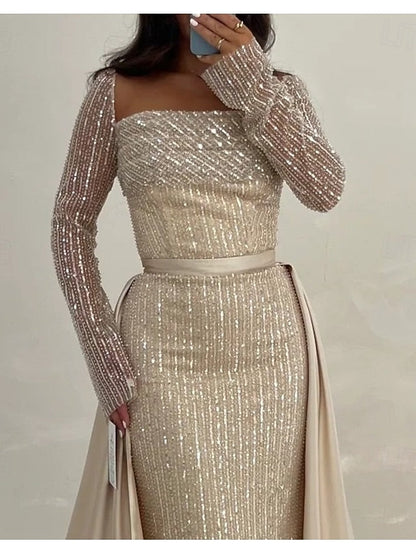 Gown Formal Evening Dress Elegant A-Line Guest Wedding Floor FashionChic