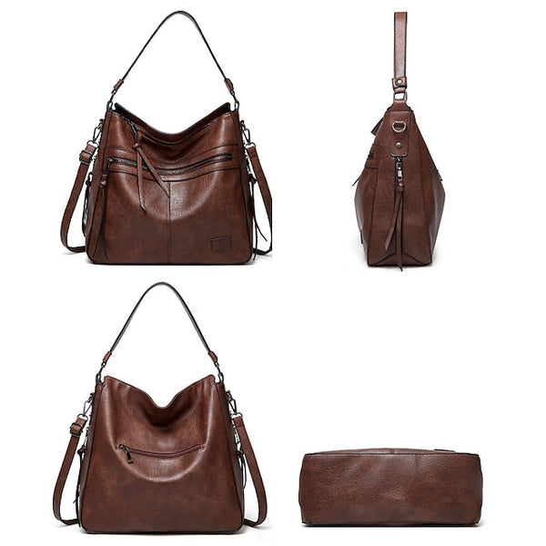 Bag PU Crossbody Women's Leather Shoulder Hobo Tote FashionChic