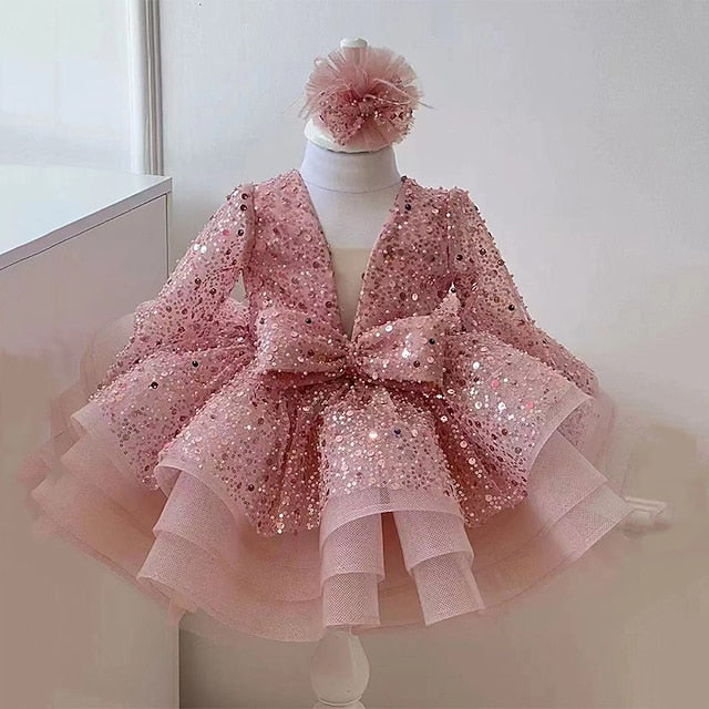 Sequin Kids Long Party Flower Girls' Girl Dress FashionChic