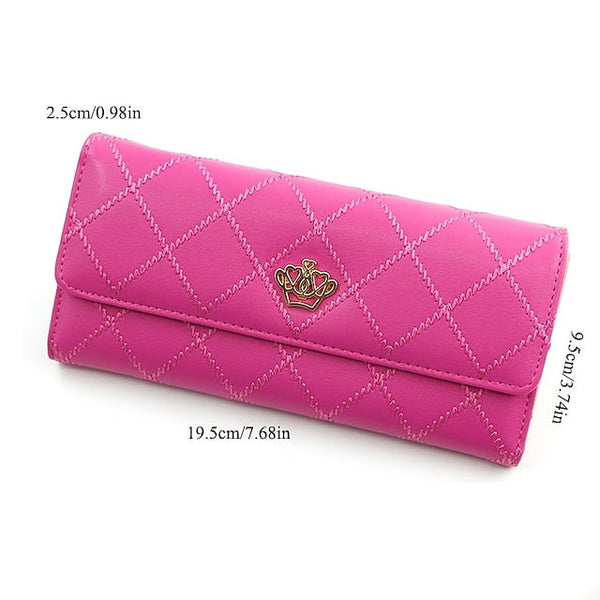 Gold Crown - Wallet Pink Emblem Women's with Quilted FashionChic