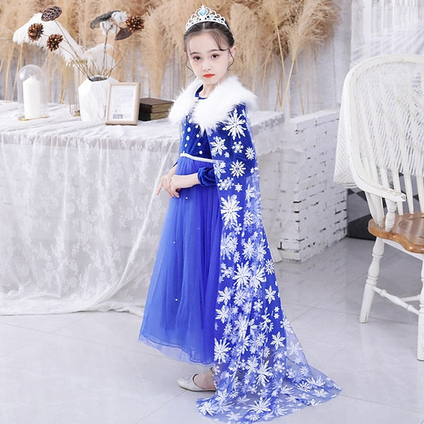 Frozen Girl Theme Flower Fairytale Dress Party Princess Elsa FashionChic