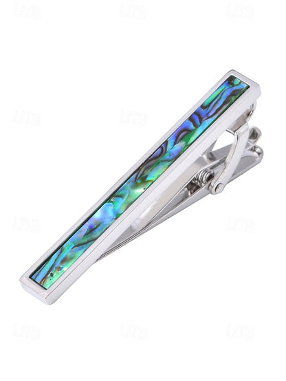 tie with and pearl brass inlaid mother clip of Men's FashionChic