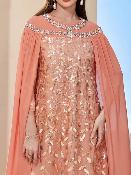 A-Line Dress Floor Length Beaded Eembroidered Party Dress