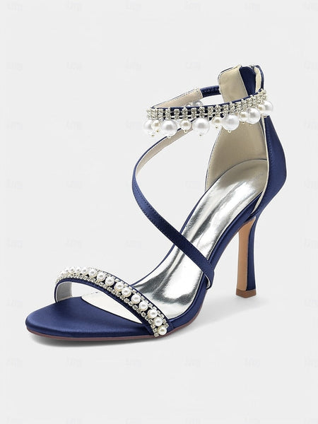 Party Satin Heels – Pointed-Toe Pink Chic Strap Ankle FashionChic