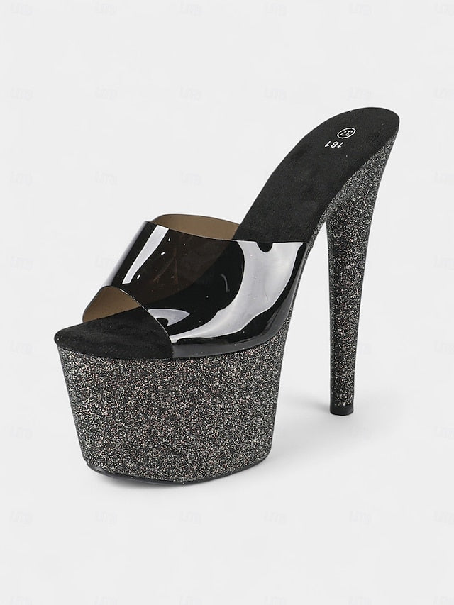 Stiletto Glitter Heels Red Women's Platform FashionChic